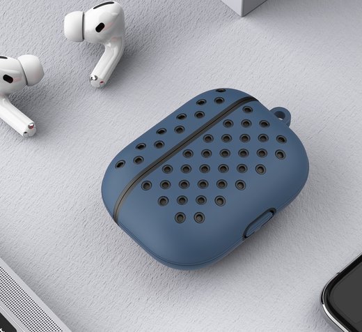 Чехол Bakeey Dual Colour силиконовый, для Apple Airpods 3 / Airpods Pro 2019, синий фото