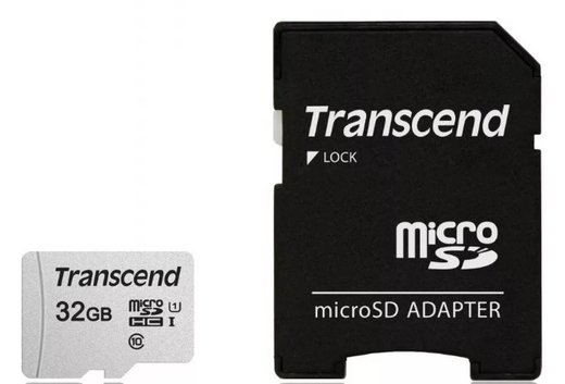 Карта памяти Transcend microSDHC 300S Class 10 UHS-I U1 (95/45MB/s) 32GB + ADP фото
