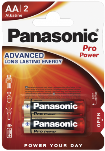 Батарейки Panasonic LR6XEG/2BP RU AA щелочные Pro Power в блистере 2шт фото