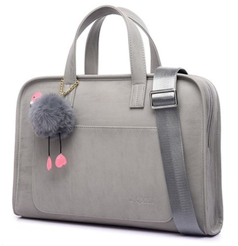 Дорожная сумка для ноутбка до 15.6", искусственная кожа, женская, серый фото