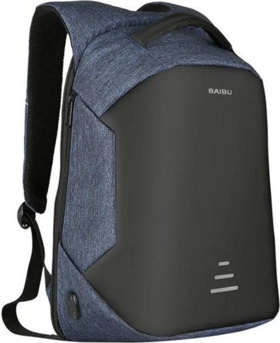 Рюкзак 16" для ноутбука с USB-портом для зарядки с защитой от кражи, голубой фото