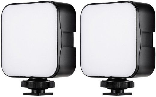 Светодиодная лампа Andoer Mini LED 6500К 5W с адаптером на холодный башмак для Canon Nikon Sony DSLR камеры, 2 шт фото