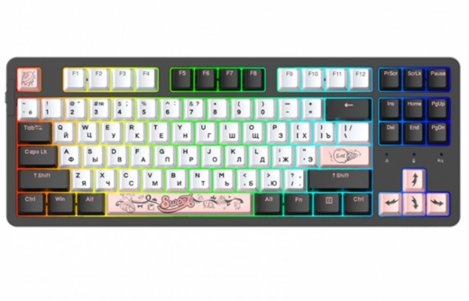 Механическая клавиатура Dareu A87X, BlueSky V3 switch, RGB, черный/белый (Eng) фото