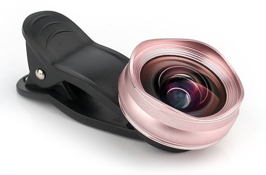 Объектив 2 в 1 5K HD 0,45x, 15x для iPhone Samsung Huawei, розовое золото фото