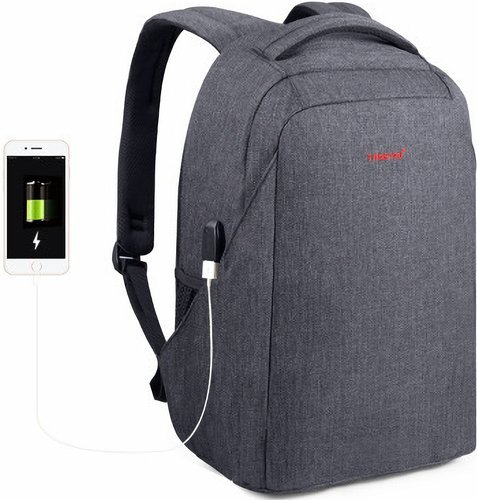 Рюкзак Tigernu для ноутбука 15.6" с USB зарядкой, темно-серый фото