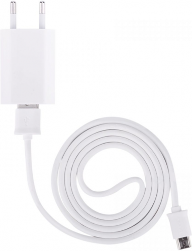 СЗУ адаптер 1 USB 2.1A + Дата-кабель Micro USB 2А (100 см) Smart Charger Suit, белый, Devia фото