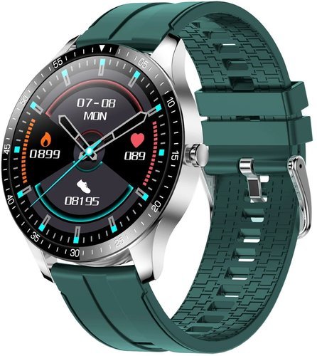 Умные часы Senbono S80, силиконовый ремешок, зеленый фото