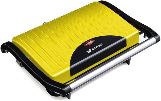 Сэндвичница Kitfort KT-1609-2 Panini Maker 640Вт желтый/черный фото