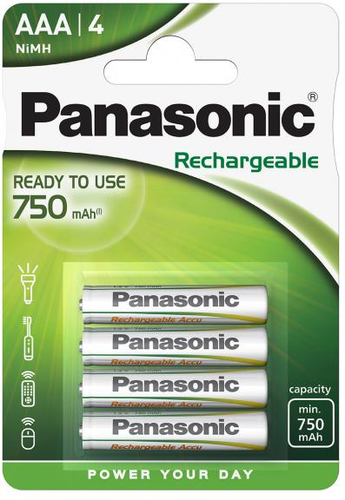 Аккумуляторы Panasonic HHR-4MVE/4BC AAA Ni-Mh Ready to use в блистере 4шт 750мАч фото