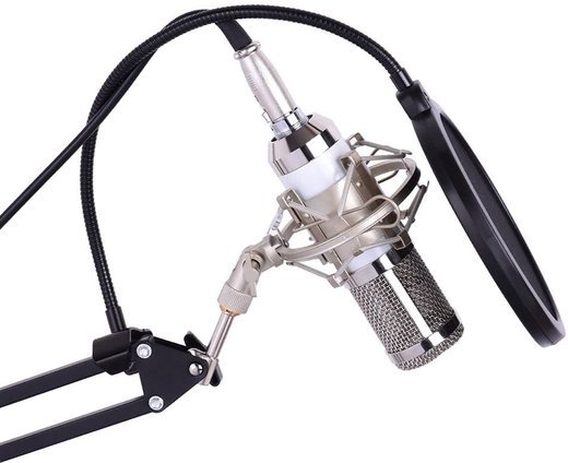Комплект для профессионального студийного вещания с кондесаторным микрофоном, белый фото