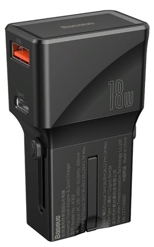 Зарядное устройство Baseus 18 Вт QC 3.0 PD3.0, черный фото