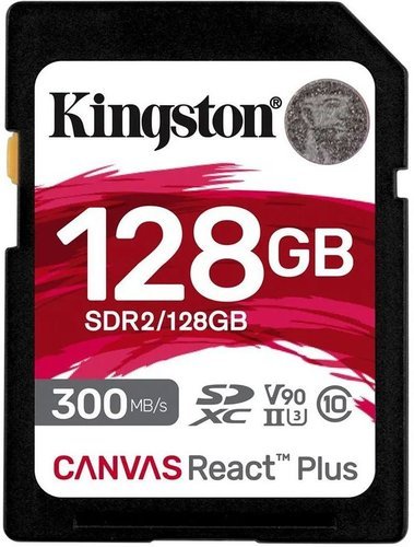Карта памяти Kingston SDXC Canvas React Plus UHS-II V90 U3 (300/260MB/s) 128GB фото