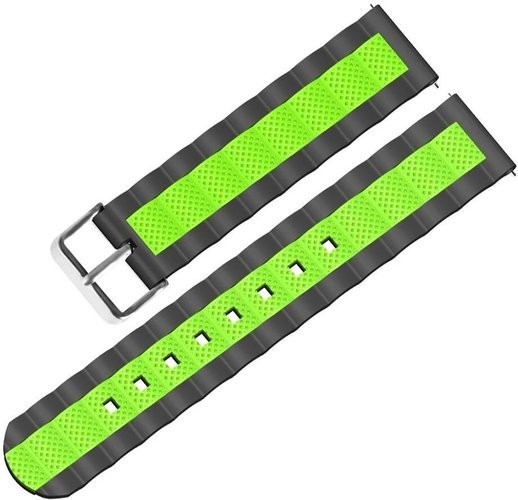 Ремешок 20 мм для Xiaomi Amazfit Bip Pace Youth, черно-зеленый фото