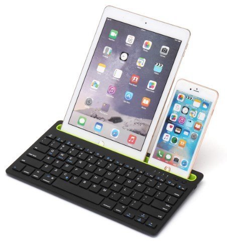 Беспроводная клавиатура-подставка Bluetooth 3.0 для смартфонов, планшетов, черный фото