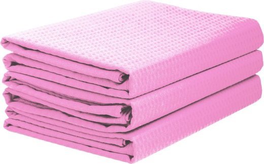 Комплект полотенец вафельных Home One 80х150 (3шт), розовый фото