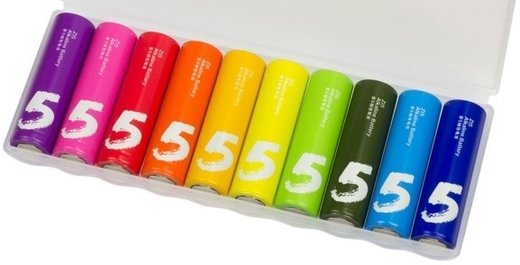Батарея алкалиновая Xiaomi ZMI Rainbow AA, (уп.10 шт.) разноцветные фото