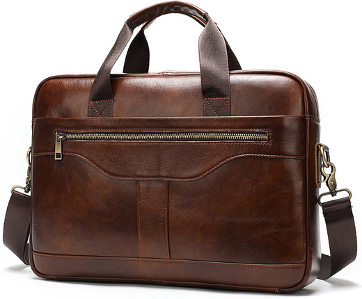 Мужской деловой портфель MVA 8824, место для планшета 9.7", кожа, мужской, коричневый фото