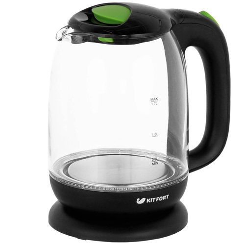 Чайник электрический Kitfort KT-625-2 черный/зеленый фото