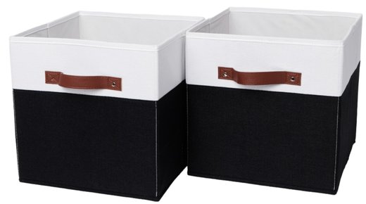 Набор складных коробок для хранения Home One, 30х30х30см, 2шт. белый-черный фото