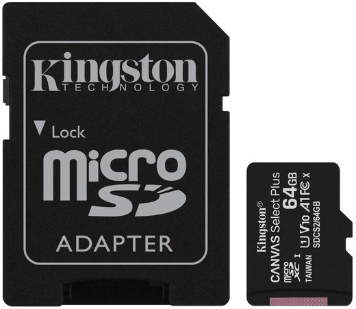 Карта памяти Kingston microSDXC Canvas Select Plus Class 10 UHS-I U1 (100/10 Mb/s) 64GB + ADP фото