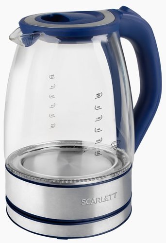 Чайник Scarlett SC-EK27G46 1.7л. 2200Вт синий (стекло) фото