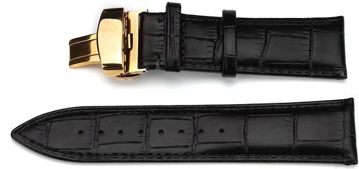 Кожаный ремешок Bakeey для часов, 22-24 мм, черный/золотой фото