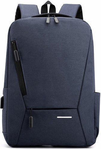Рюкзак для ноутбука 17" с USB зарядкой, водонепроницаемый, синий фото