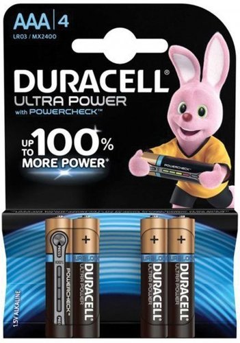 Батарейка щелочная Duracell LR03 (AAA) Ultra Power 1.5В блистер 4шт фото