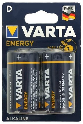 Батарейка щелочная VARTA LR20 (D) Energy 1.5В блистер 2 шт (04120229412) фото