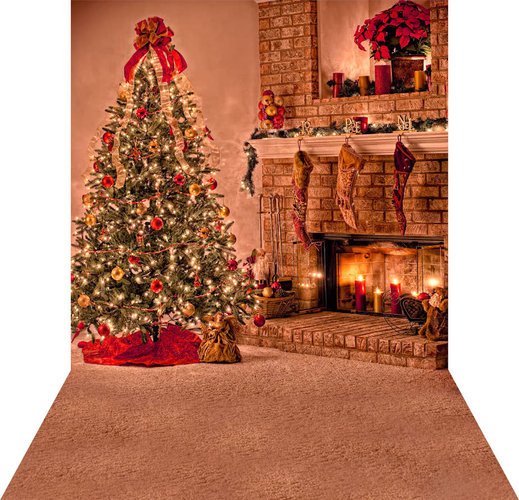 Фон тканный Andoer 1,5 x 2м, рождественская гостинная фото