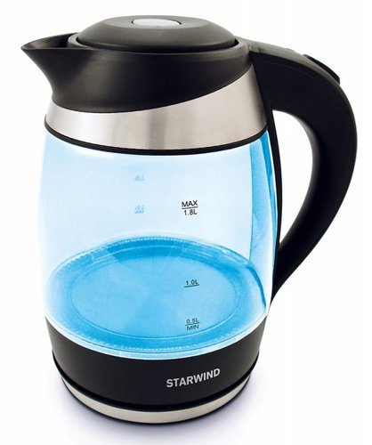 Чайник электрический Starwind SKG2218 1.8л. 2200Вт голубой/черный фото
