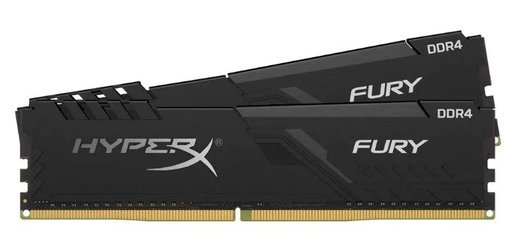 Память оперативная DDR4 8Gb Kingston HyperX FURY Black CL16 DIMM PC21300, 2666Mhz, (Kit of 2), HX426C16FB3K2/8 фото