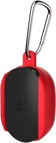 Чехол силиконовый с карабином для Xiaomi Redmi AirDots, красный фото