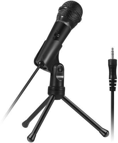Конденсаторный микрофон 3.5 мм с штативным стендом, черный фото