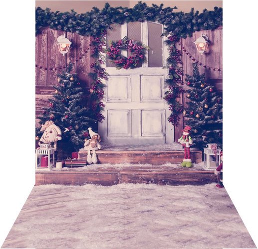 Фон тканный Andoer 1,5 x 2м, рождественнский порог фото