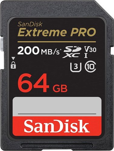 Карта памяти SanDisk SDXC Extreme Pro Class 10 UHS-I V30 U3 (200/90MB/s) 64GB фото