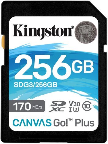 Карта памяти Kingston SDXC Canvas Go Plus Class 10 UHS-I U3 (170/90MB/s) 256GB фото