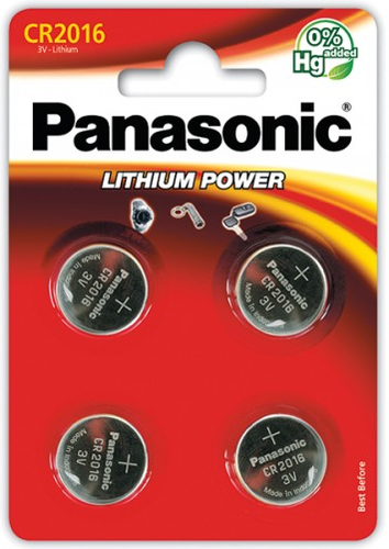 Батарейки Panasonic CR-2016EL/4B дисковые литиевые Lithium Power в блистере 4шт фото