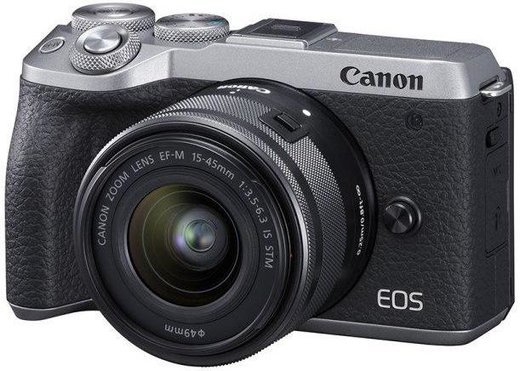 Беззеркальный фотоаппарат Canon EOS M6 Mark II EF-M 15-45mm f/3.5-6.3 IS STM Evf Kit серебро ( фото